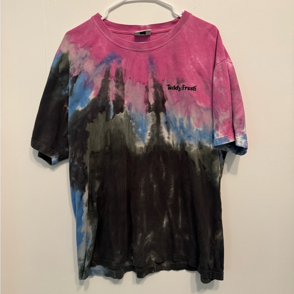 Teddy Fresh Pink and Black Tie-Dye Tee